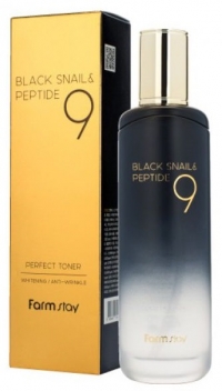 FarmStay Тонер Black Snail&Peptide 9 Perfect  120мл.
